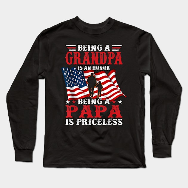 Being Grandpa is an Honor Being Papa is Priceless Father Dad Long Sleeve T-Shirt by MikhaelLaSitta